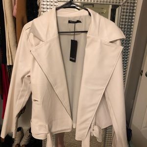 Oversized leather jacket